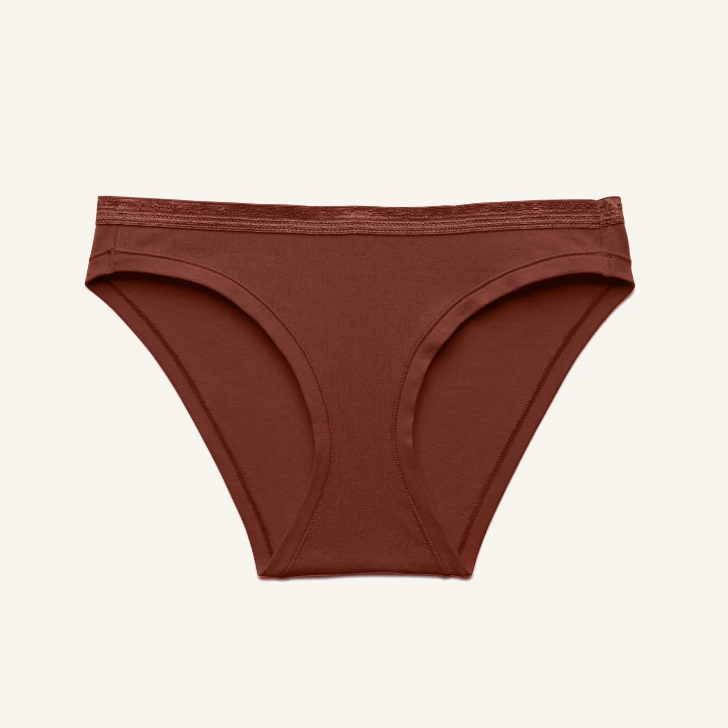 Organic Cotton Low-Rise Bikini in Cacao