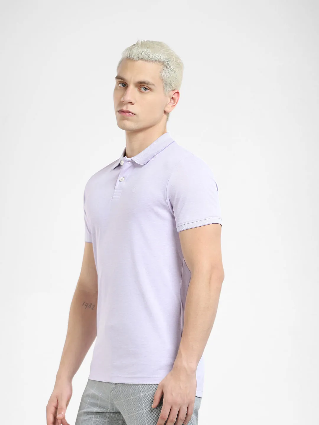 Pastel Lilac Polo Neck T-shirt