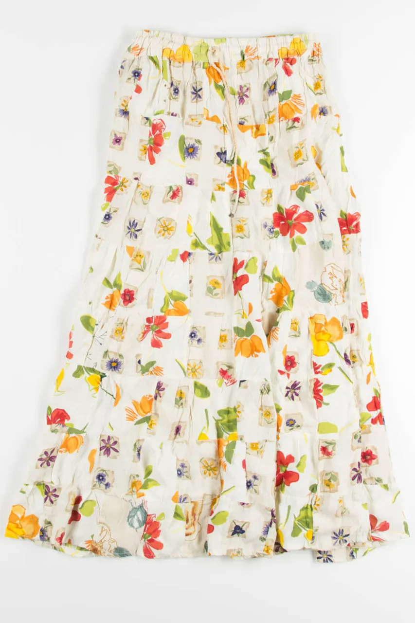 Patchwork Floral Hippie Skirt