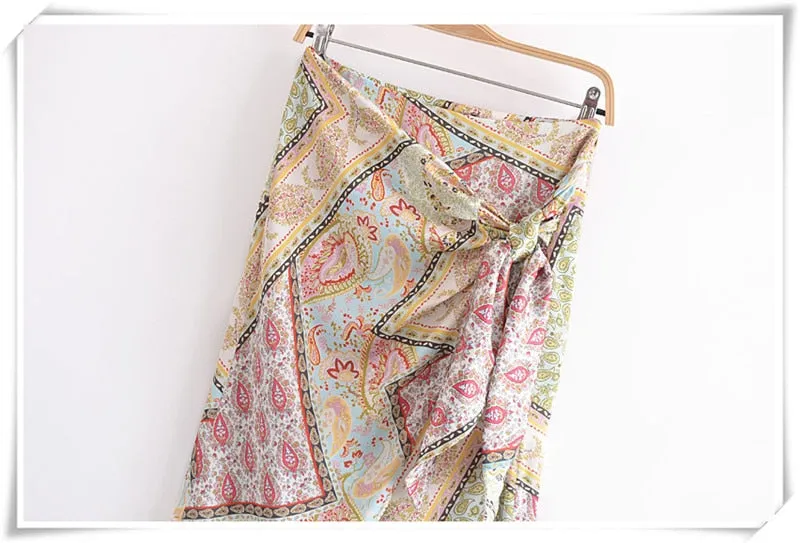 Patchwork Paisley Knots Skirt