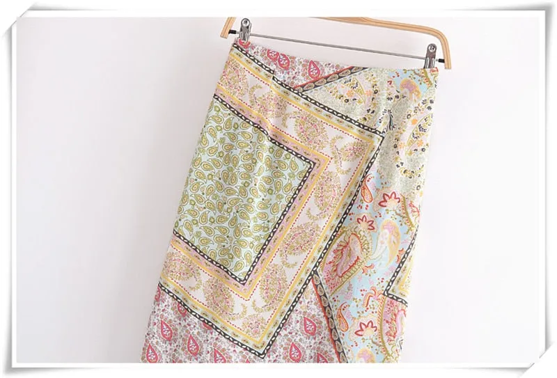 Patchwork Paisley Knots Skirt