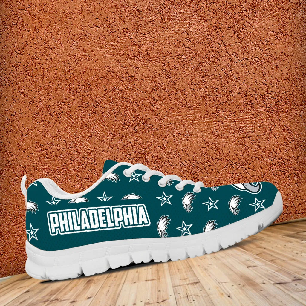 Philadelphia Football Fan Sports Running Shoes White