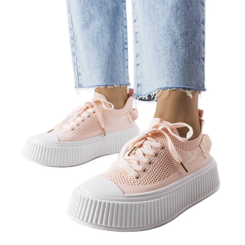 Pink sneakers with elastic uppers from Jardine