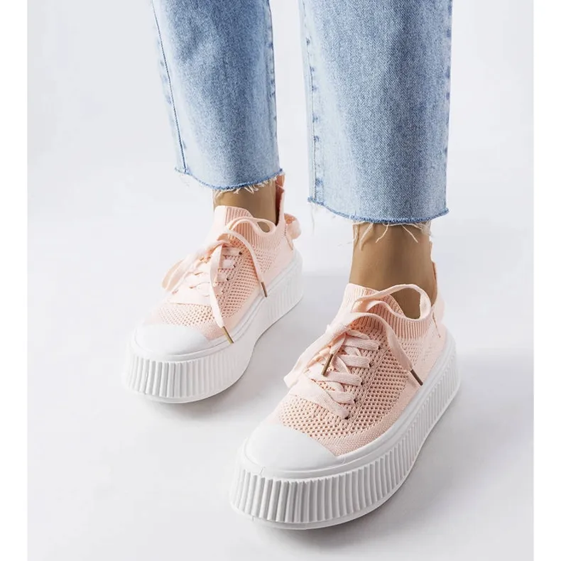 Pink sneakers with elastic uppers from Jardine