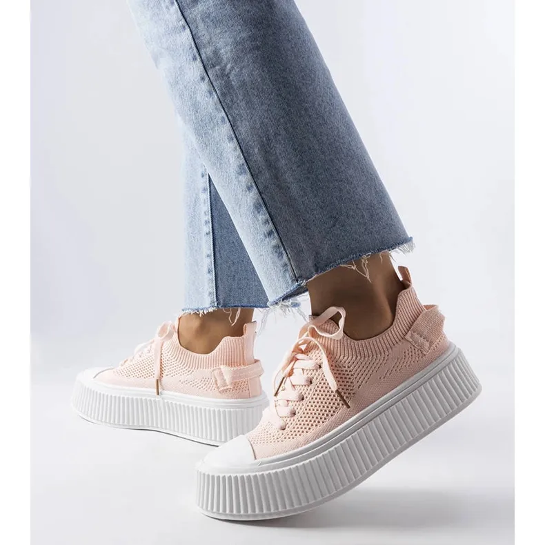 Pink sneakers with elastic uppers from Jardine