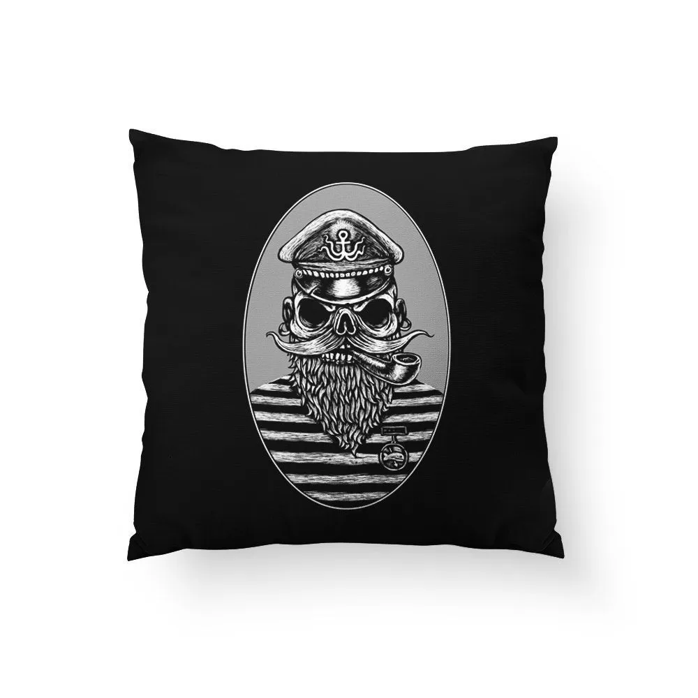 Pirate Skull Pillow, Halloween Home Decor, Sailor Skull, Black Skeleton Pillow, Spooky Home Decor, Skull Art, Anchor, pirates Ca