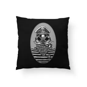 Pirate Skull Pillow, Halloween Home Decor, Sailor Skull, Black Skeleton Pillow, Spooky Home Decor, Skull Art, Anchor, pirates Ca