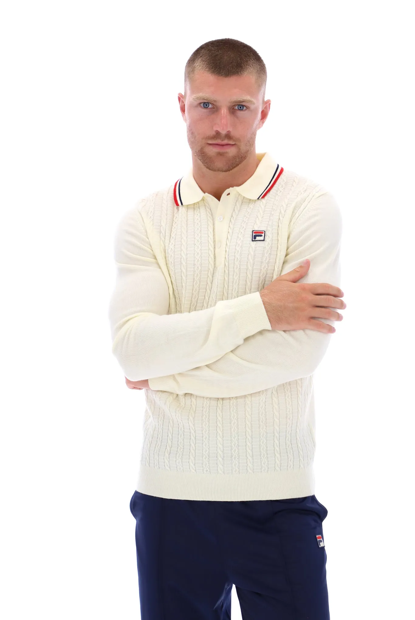 Platon Cable Knit Polo