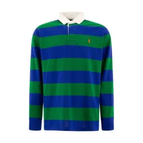 Polo Ralph Lauren Stripe Rugby Polo Sweatshirt | green-710717116046-red-048 -kular fashion