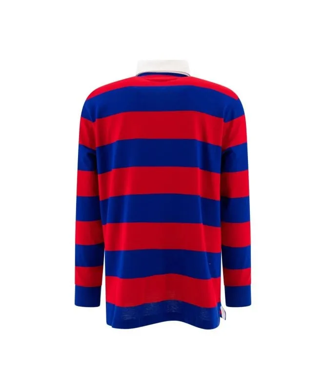 Polo Ralph Lauren Stripe Rugby Polo Sweatshirt | green-710717116046-red-048 -kular fashion