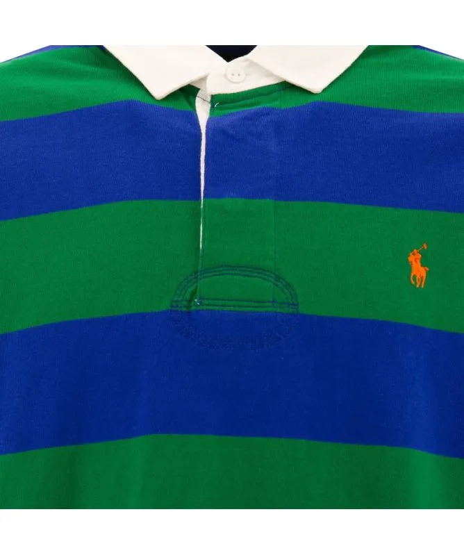 Polo Ralph Lauren Stripe Rugby Polo Sweatshirt | green-710717116046-red-048 -kular fashion