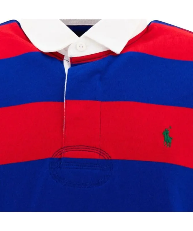 Polo Ralph Lauren Stripe Rugby Polo Sweatshirt | green-710717116046-red-048 -kular fashion