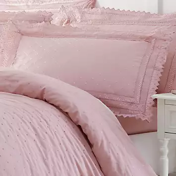 Portfolio Home Pink Broderie Anglaise Duvet Cover & Pillowcase Set | Kaleidoscope