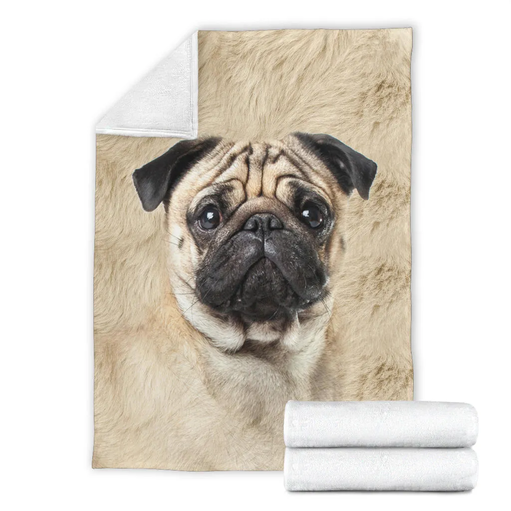 Premium Blanket Pug Face Hair Blanket