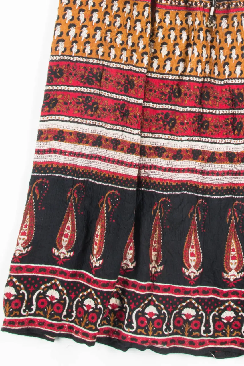 Red Paisley Hippie Skirt