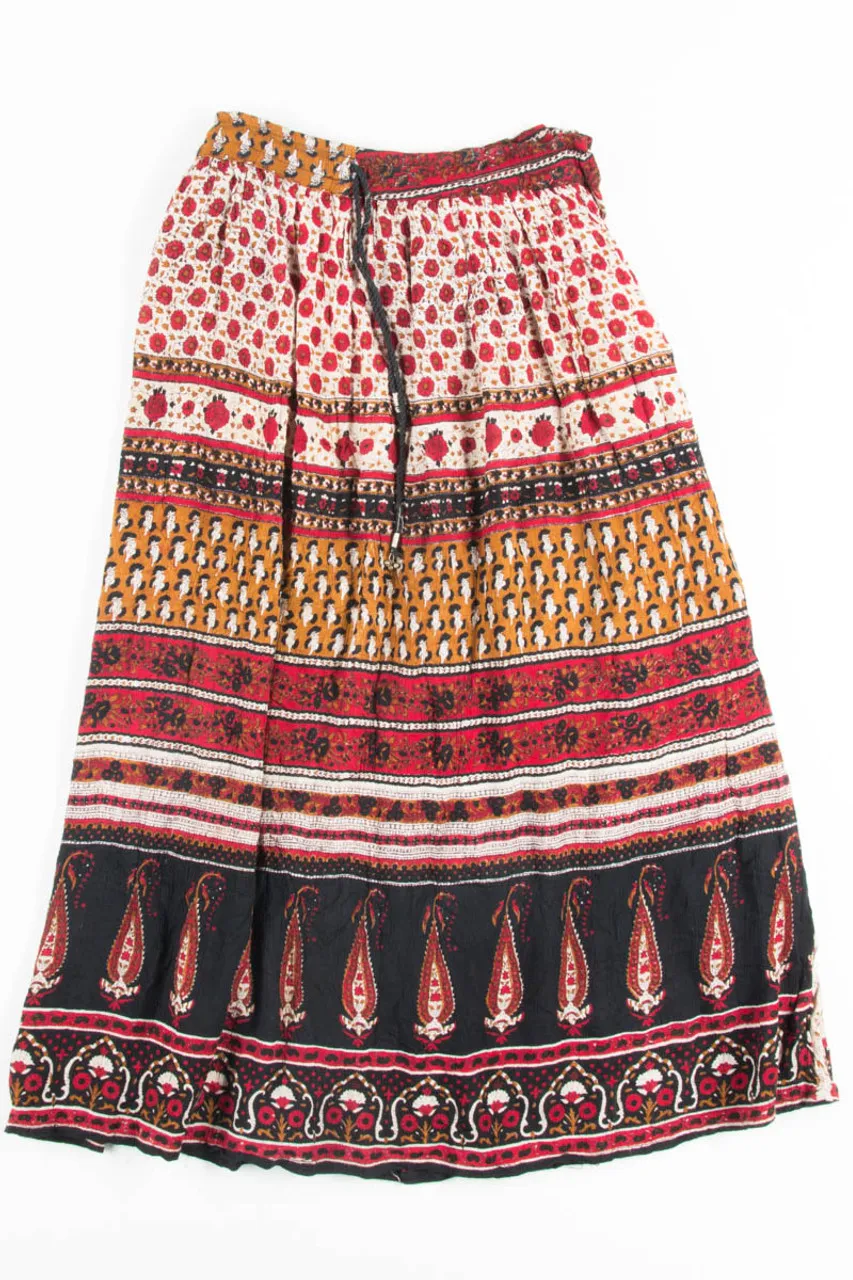 Red Paisley Hippie Skirt