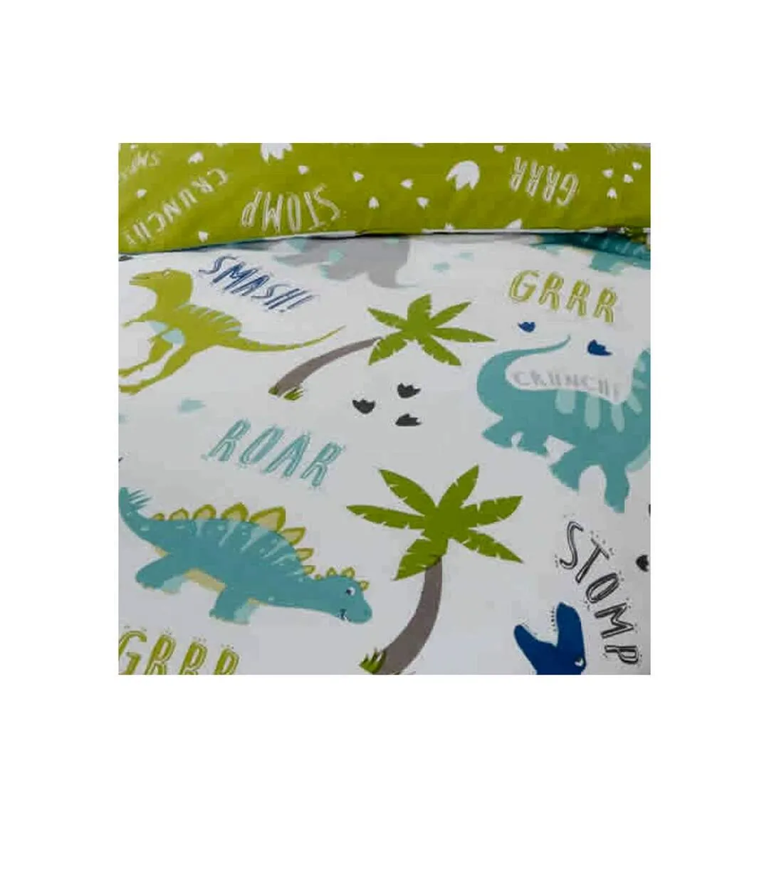 Roarsome dinosaur duvet cover set white/green/blue Rapport