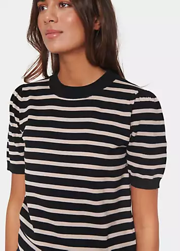 Saint Tropez Mila Striped Short Sleeve Pullover | Kaleidoscope