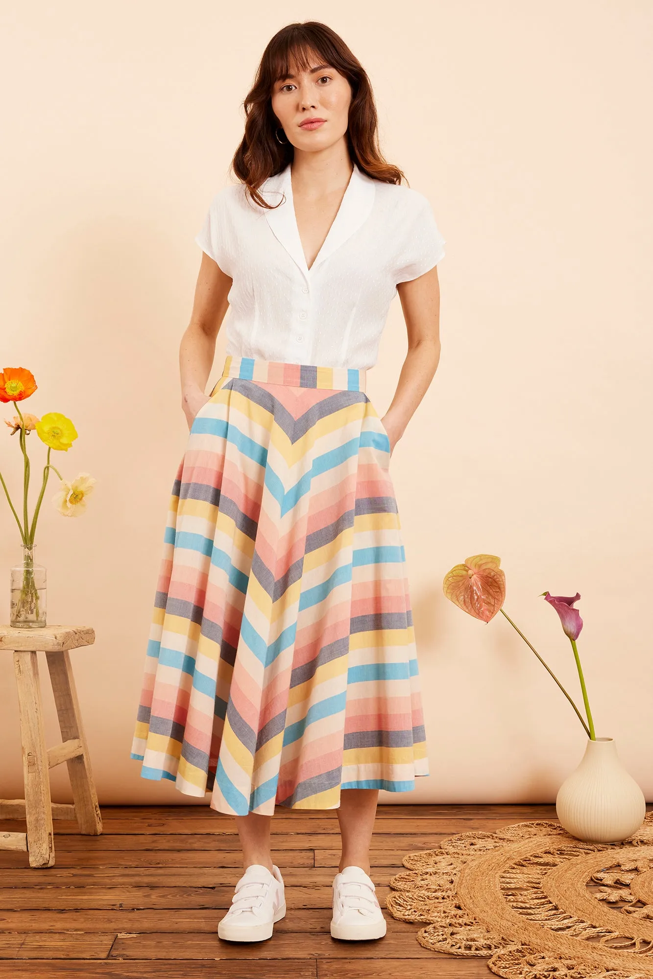 Sandy Indian Summer Stripe Skirt