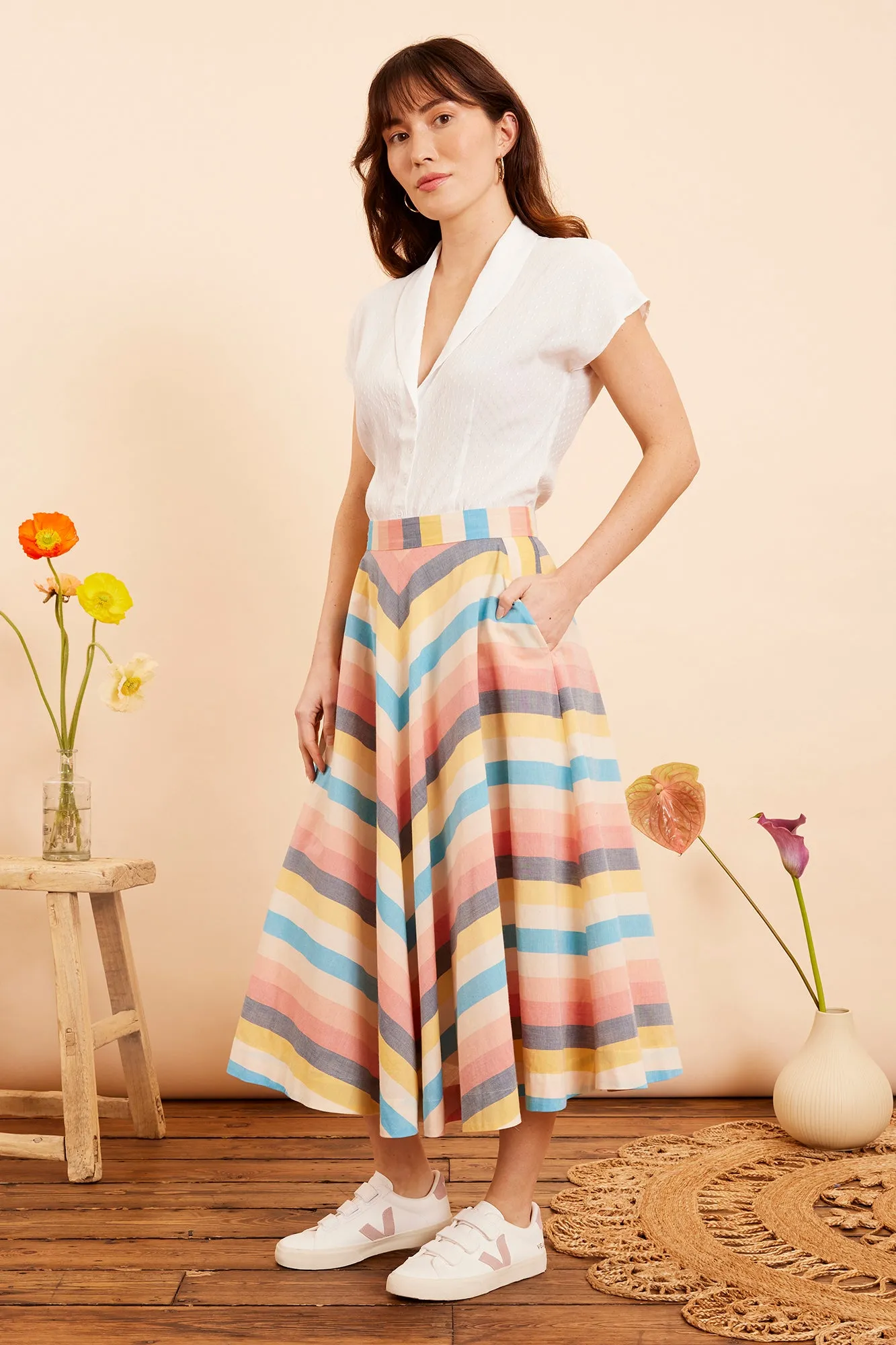 Sandy Indian Summer Stripe Skirt