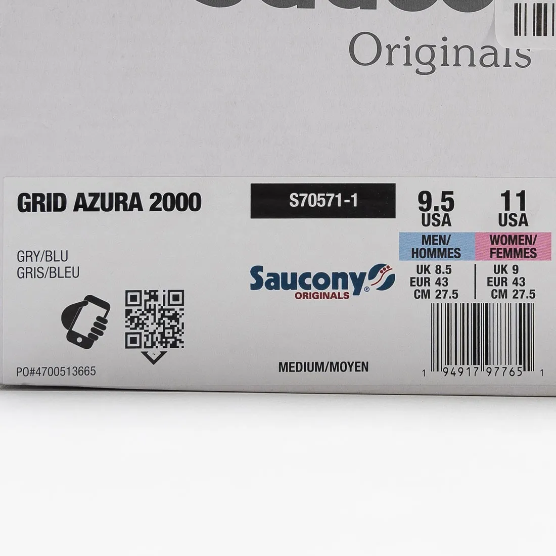 Saucony Men Grid Azura 2000 (gray / blue)