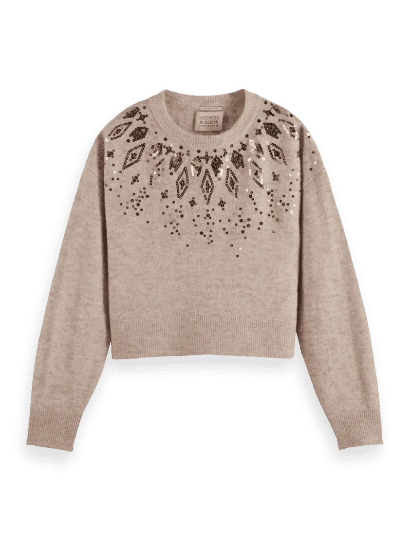 Scotch & Soda Relaxed Fit Wool Blend Pullover Melange