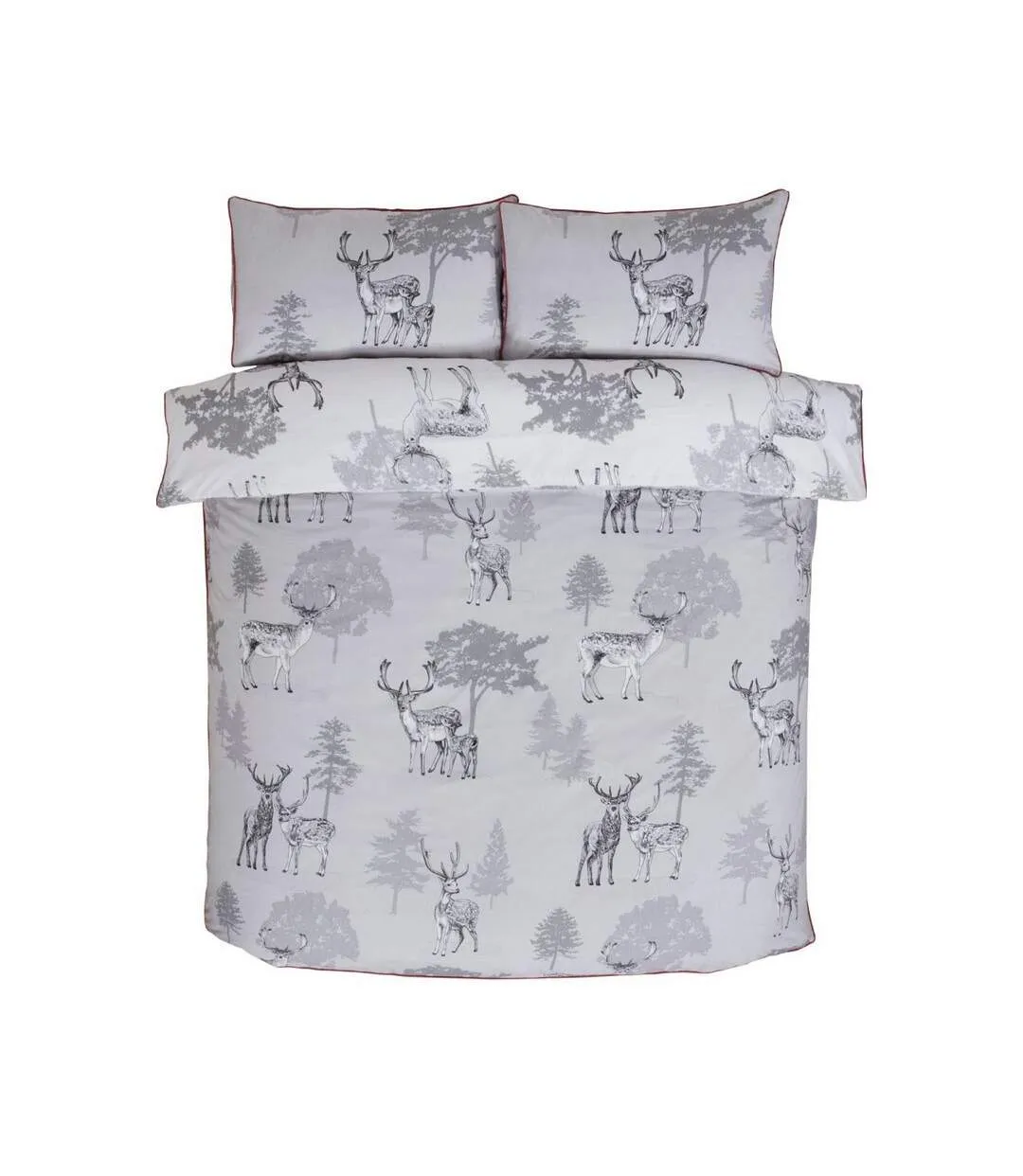 Sherwood stag duvet cover set grey Rapport