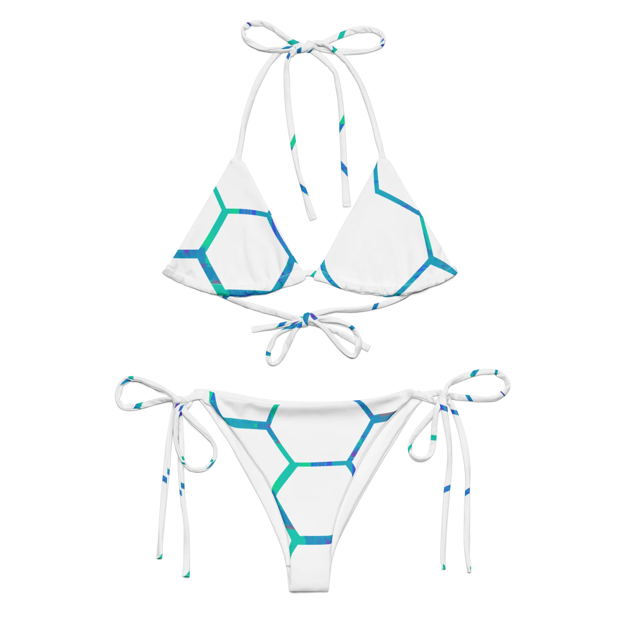 Sqdltd SU23 Ball recycled string bikini Icewater