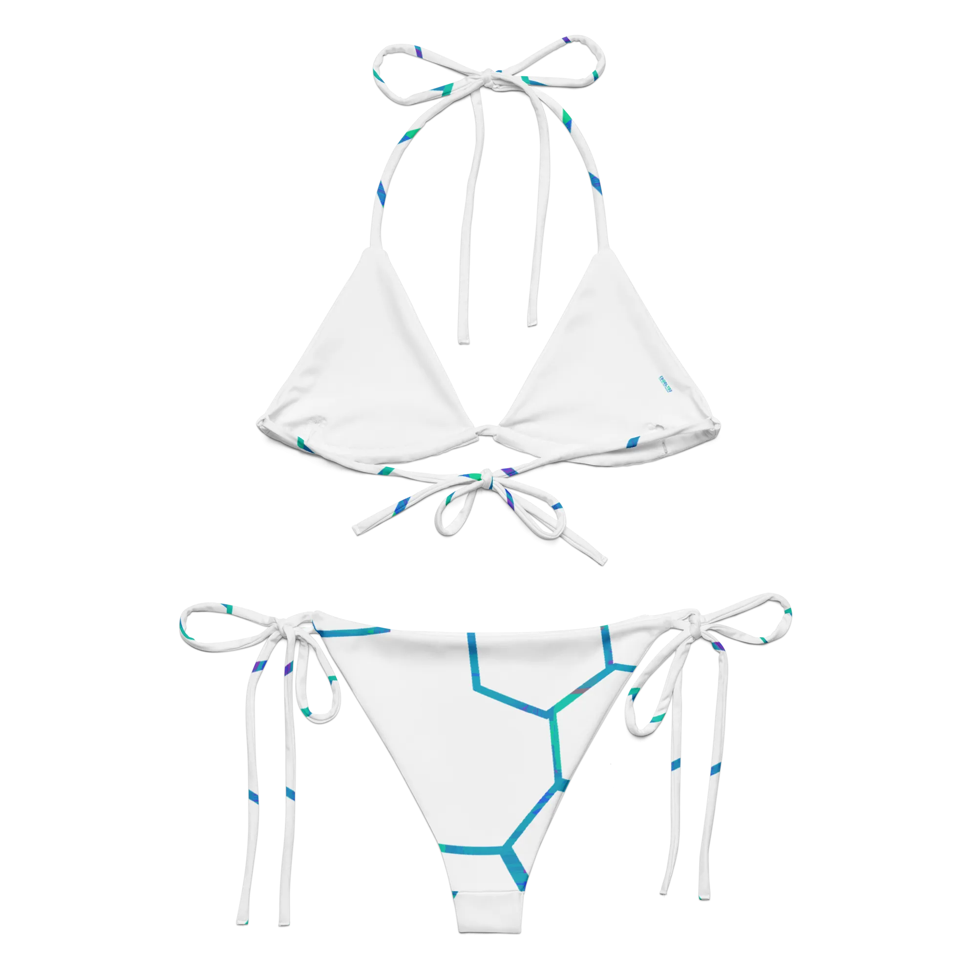 Sqdltd SU23 Ball recycled string bikini Icewater