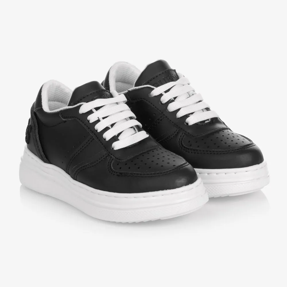 Teen Black Logo Trainers