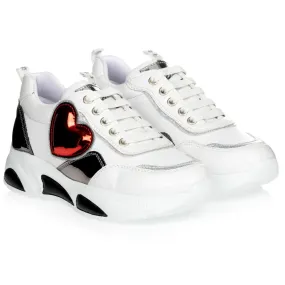 Teen White Logo Trainers