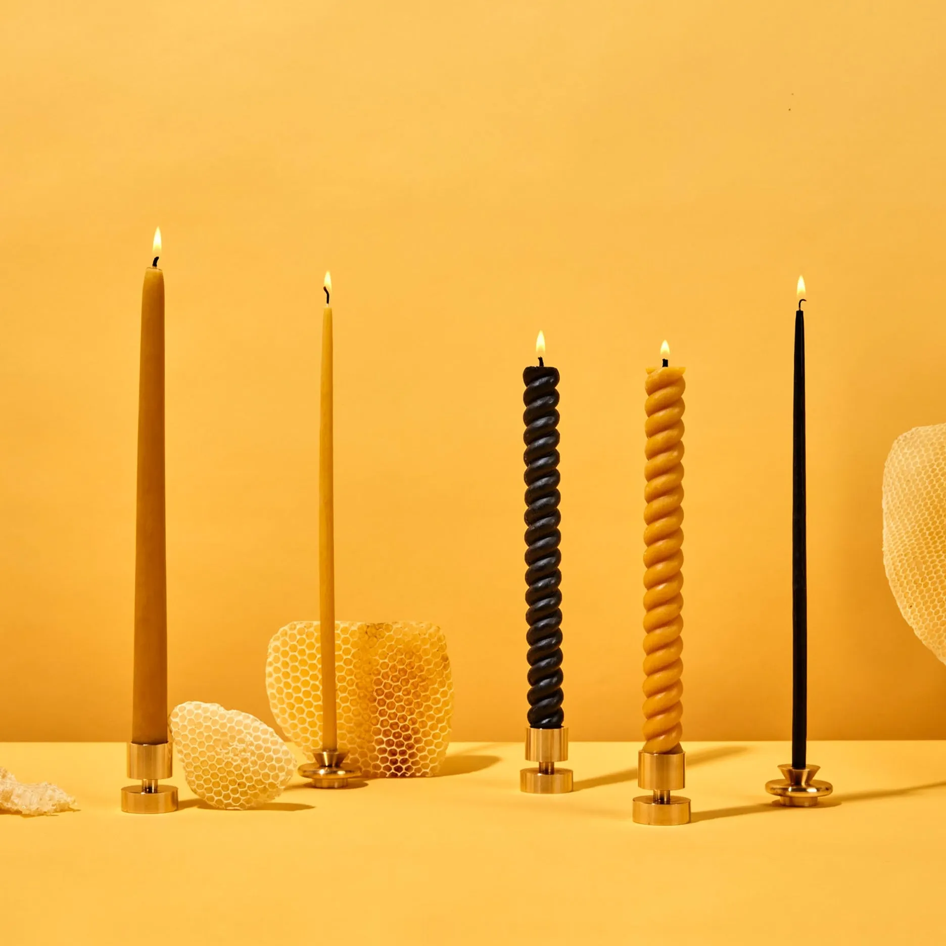 Thin Beeswax Candles (7 Pack) | Black