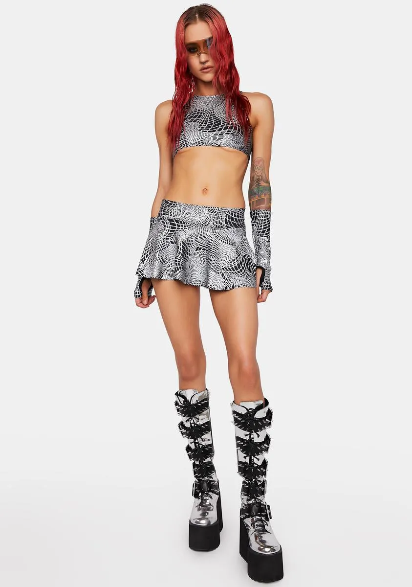 Ultra Wave Reflective Mini Skirt-