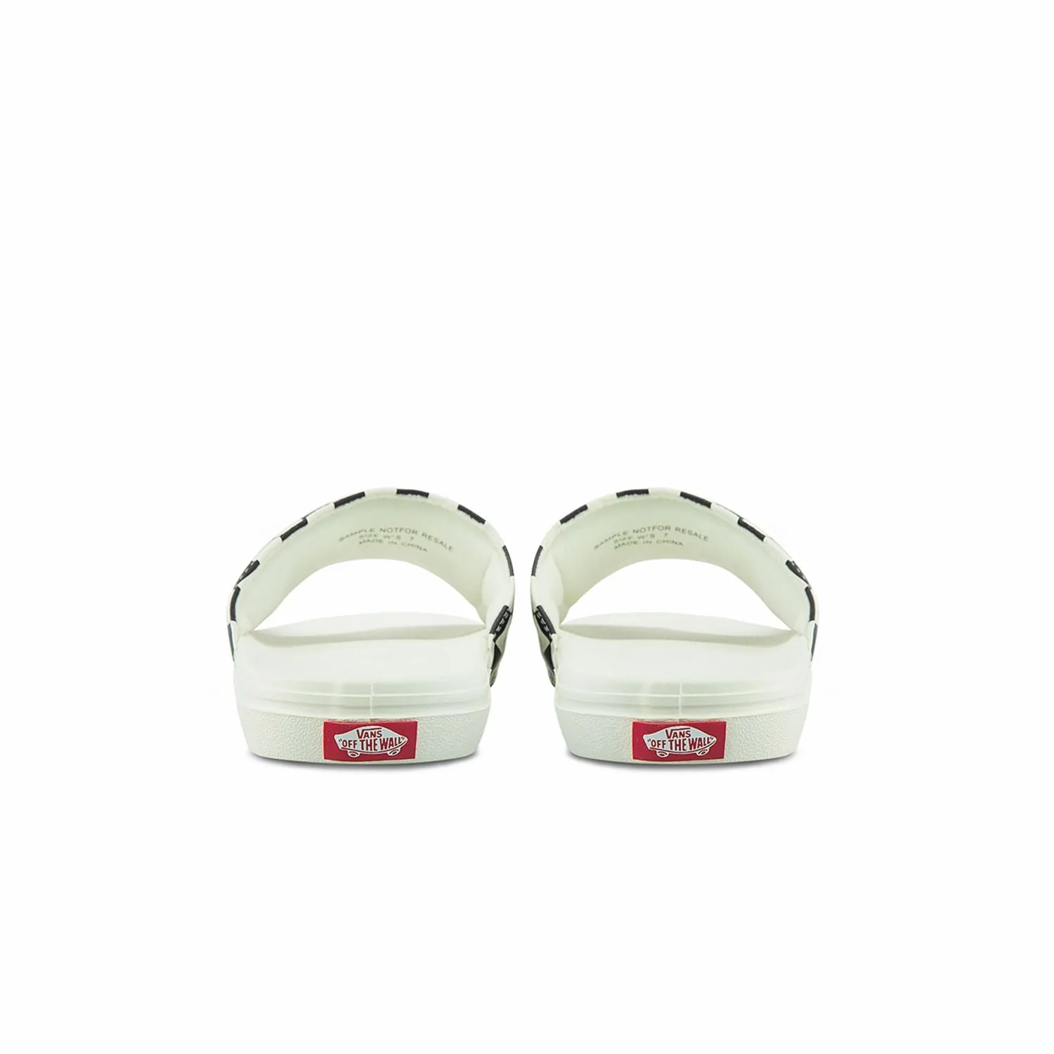 Vans Women's White Checkerboard Pattern Slides