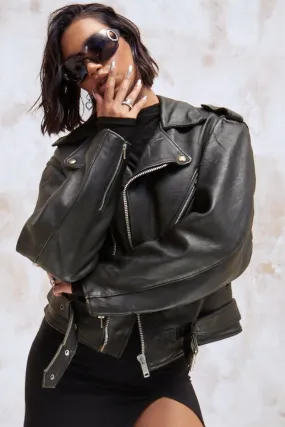 Vintage Leather Moto Jacket