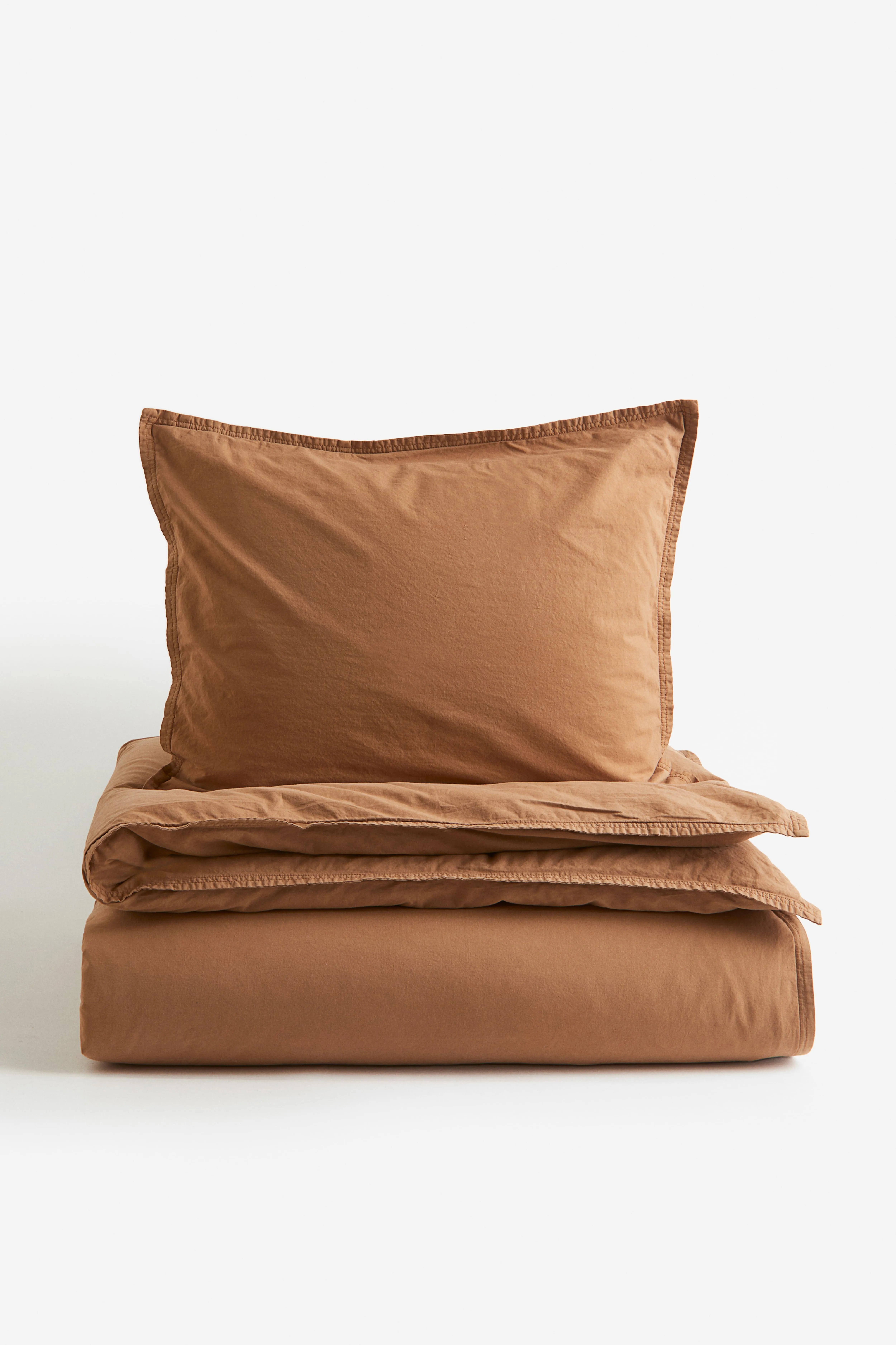 Washed cotton single duvet cover set - Rust - Home All | H&M GB