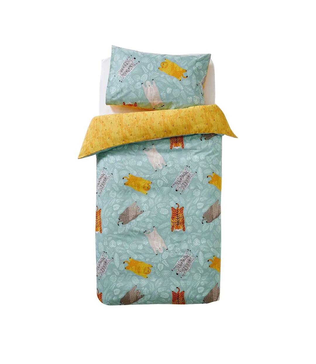 Wild friends duvet cover set teal Little Furn