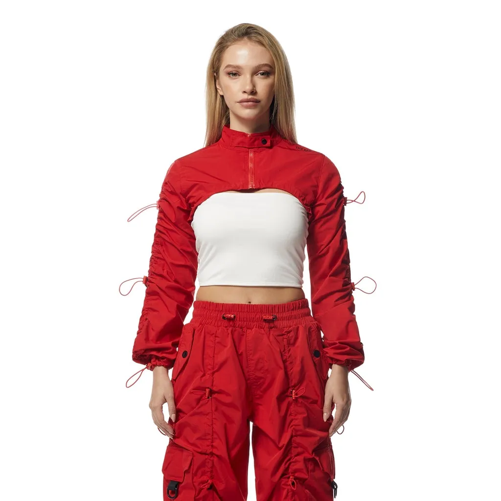 Windbreaker Multi Bungee Bolero Jacket - True Red