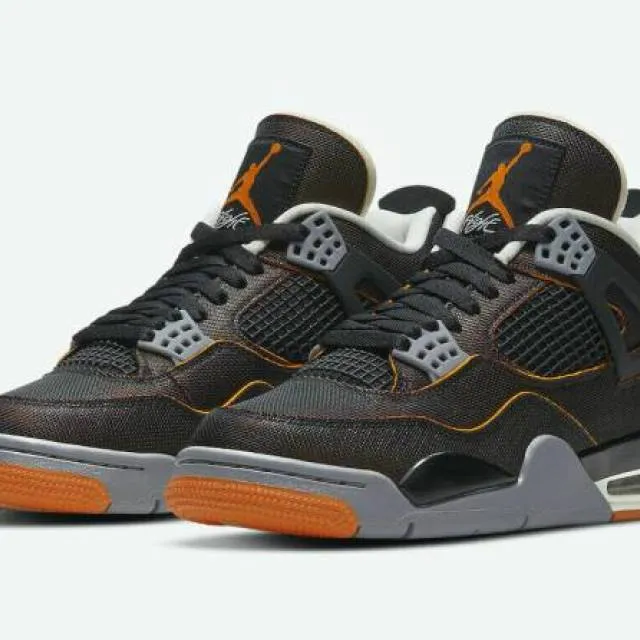 Wmns Nike Air Jordan 4 IV Retro Starfish 12 Black Orange...